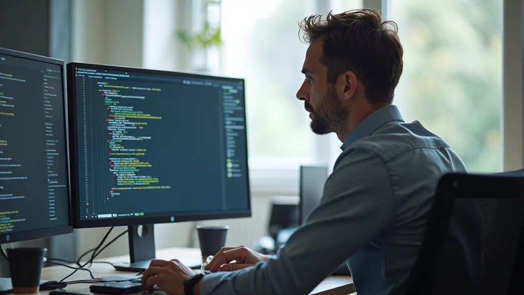 Profissional a trabalhar com código e ferramentas de acessibilidade web